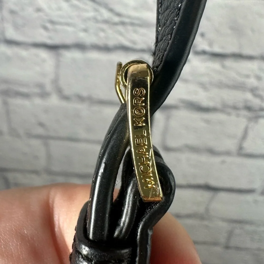 Michael Kors Black Leather Mini Crossbody Bag Purse